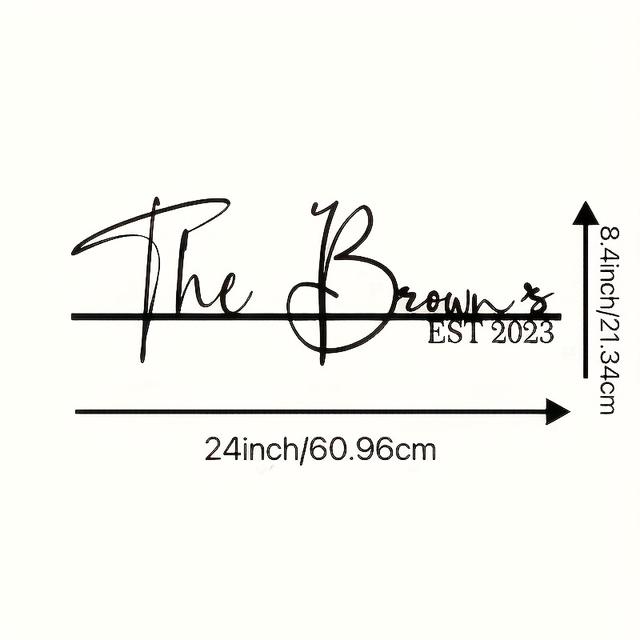 TEMU 1개 별 모양 커스텀 금속 이름 플라크 - 개인 맞춤형 분리 가능한 이니셜 벽 장식, 클래식 블랙 아이언 인테리어 소품, 결혼 선물, 기념일, 집들이 선물