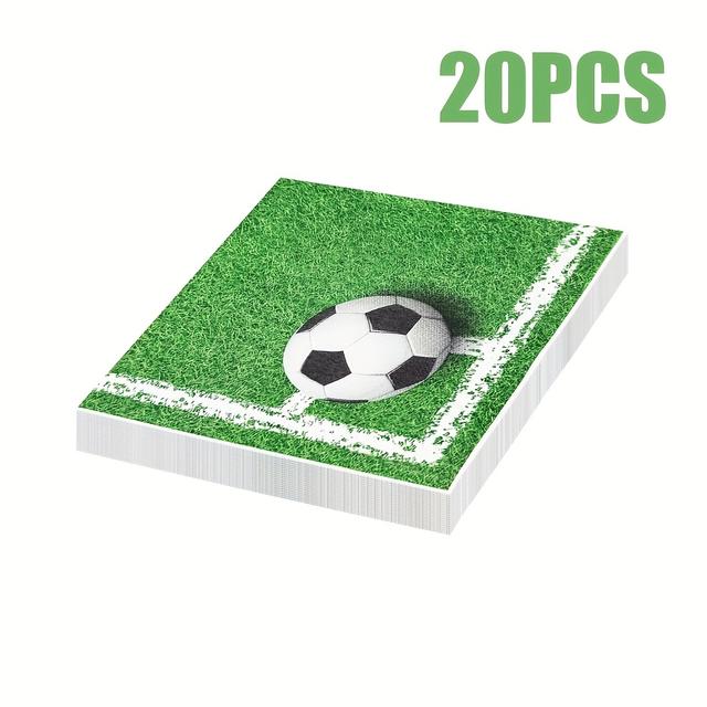 TEMU 20 Unidades Guardanapos Descartáveis Estampa de Futebol Guardanapos para Restaurante e Festas 13x13 Polegadas