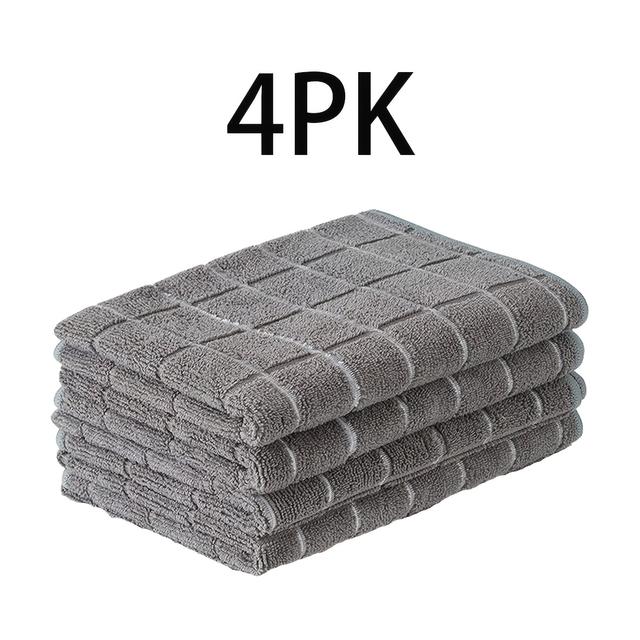 TEMU Microfiber Dish Towels - Soft, Super Absorbent And Lint Free Kitchen Towels(lattice Designed Gray Colors)