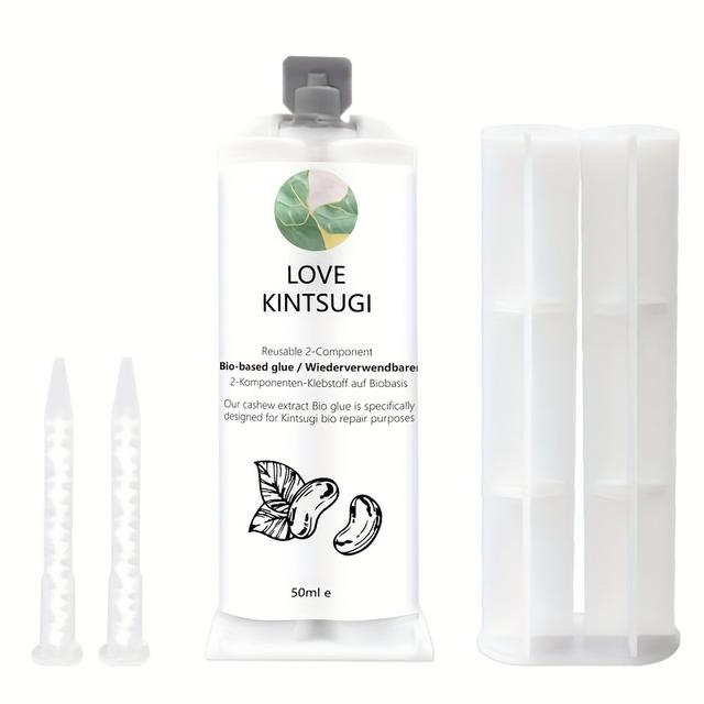 TEMU 50ml Bio Epoxy Glue, Bio Repair Glue Can Quickly Broken Ceramics To Complete Perfect , It Can Ceramics, And Be Used For Glass (gold Free Powder)