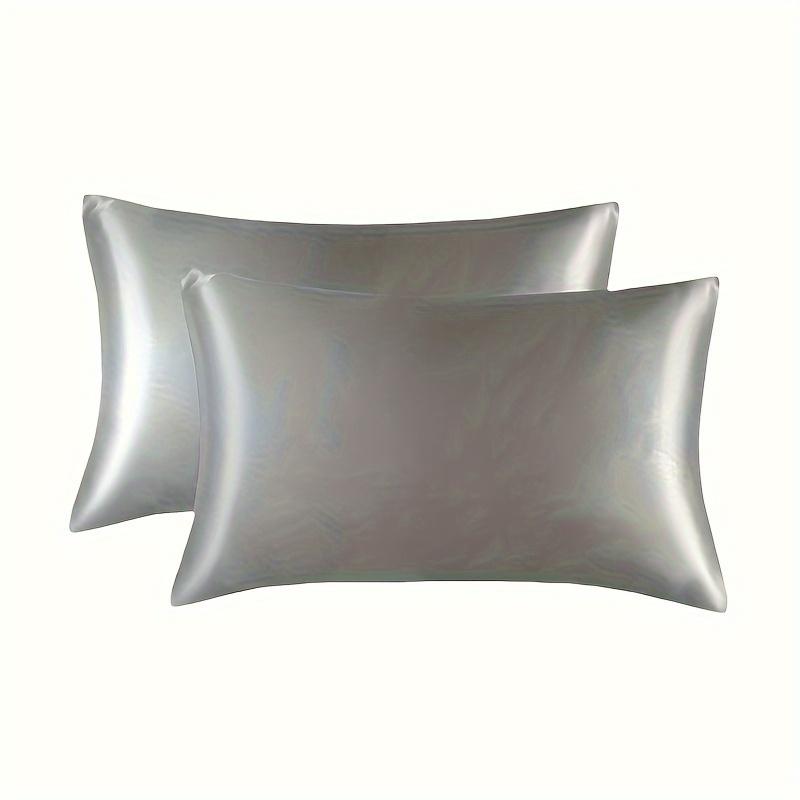 TEMU 2pcs Satin Solid Color Pillowcase (without Pillow Core), Soft Breathable Pillow Covers, Skin-friendly Envelope Pillow Protector For Bedroom Sofa Home Decor