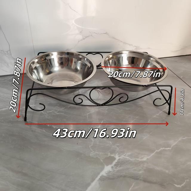 TEMU Hundetasse aus Edelstahl mit erhöhtem Nackenschutz, rutschfest und kaubeständig, dicker Eisenständer, geeignet für kleine bis mittelgroße Hunderassen