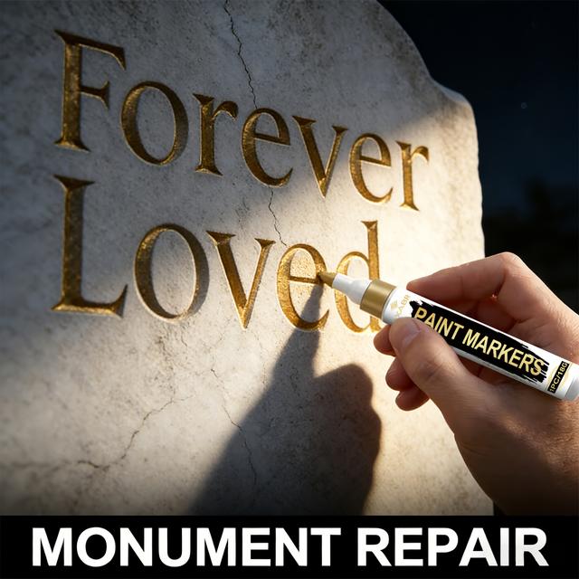 TEMU na renovaci zlatých nápisů na hrobkách | Pomůže obnovit vybledlé rozmazané nápisy zpět do původní čistoty, vhodná pro opravu a zdobení hrobek, pomníků atd.