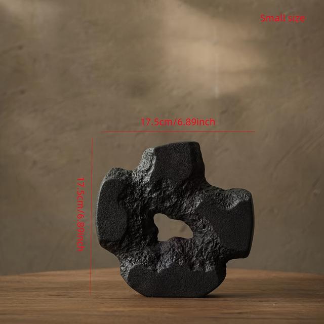 TEMU 돌 모양으로 디자인된 창의적인 세라믹 꽃병 장식품. 건조 꽃 장식에 적합하며 물을 담을 수 있어 거실, 침실, 식탁, 서재, 사무실 및 카페를 위한 장식품이 됩니다.