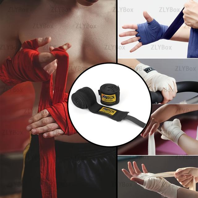 TEMU 2pcs Boxing Bandage Wrap, Mma Hand Wrap, Elastic Muay Thai Glove Strap, Unisex Training Hand Wrap, Sports Protective Hand Wrap, Professional Fighting Hand Wrap, Options For Sports And Fitness