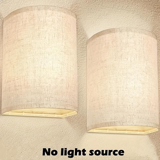 TEMU 2pcs Set Of Lamp Shades, Simple And Stylish Fabric Shade Covers For Bedroom, Living Room, And Hallway Wall Lights, Replacement Lampshades Only