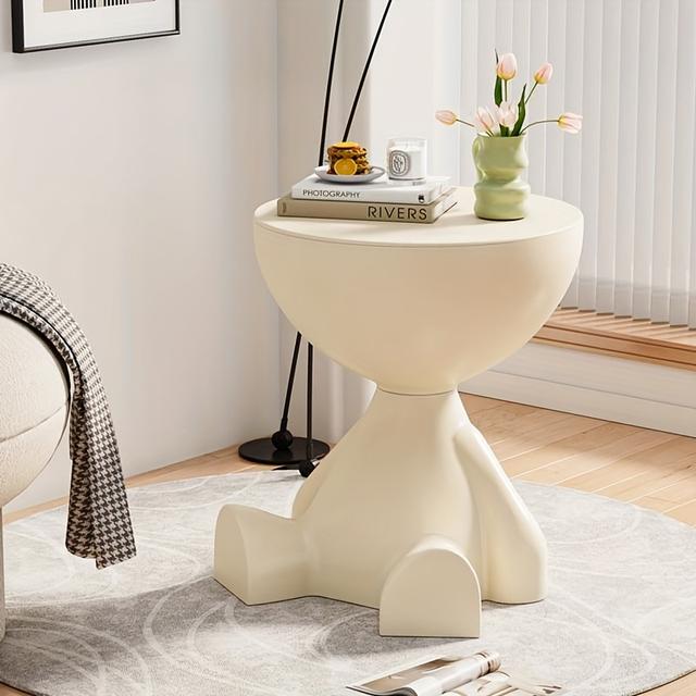 TEMU 1pc Modern Mini Sofa-side Table With Low-profile Plastic Top & - Tiny Coffee Table Suitable For Bedside, Living Room, Small Spaces - Durable - Furniture (no )