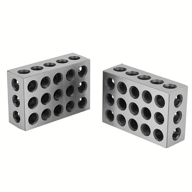 TEMU A Pair Of 2 25x50x75 Metric 23-hole Parallel Spacers, Milling Machine Parallel Blocks, And Flat -height Blocks For A Tiger Clamp.