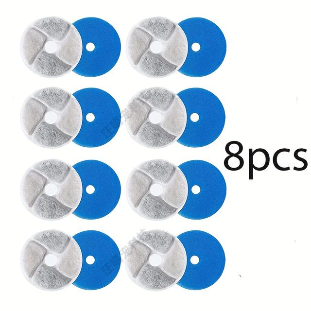 TEMU 8/16/24 Pack Cat Fountain Filters, Replacement Pet Water Drinking Fountain Filter Carbon Filters, Product Does Not Include , Without Battery
