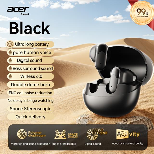 TEMU Acer Genuine , Semi-in-ear Design With Stylish Look, Low-latency Gaming Mode, Hd Calls & Audio, Long For Sports & Driving, Ideal For Students, Business Travel & Holiday Gifts