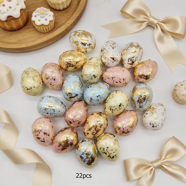 TEMU 22pcs Party Table Centerpiece Decoration, Easter Color Decorative Eggs, Mixed Color, Use For Easter Table Decoration, Diy Scene Setting