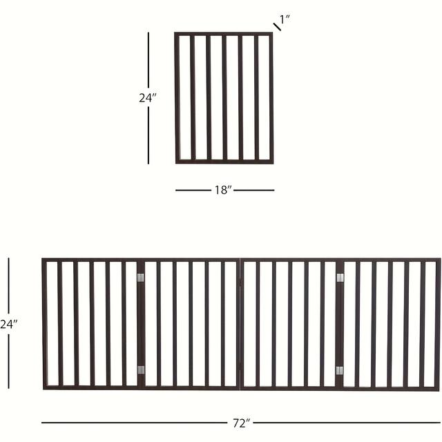 TEMU Pet Gate - 4-panel Indoor Folding Dog Fence, Suitable For Stairs, Corridors Or Doorways - 72x24 Inches Extendable Wooden Gate, Local Warehouse