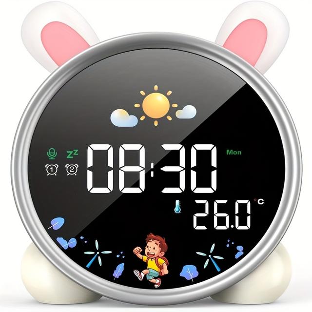 TEMU Lemnoi Alarm Clock, Unisex For And, Battery Operated, Countdown, Function, 3 Brightness Levels And Colorful Lights