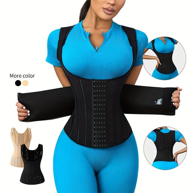 TEMU Wedding Sports Waist Trainer Corset Belt Slimming Vest With Chest Support For Tummy Control