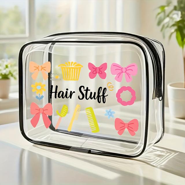 TEMU A Stylish Large Capacity Pvc Makeup Bag With Zipper Closure - High- Toiletry Organizer, Lightweight For Women And, Gift For And - Portable And Easy-to- Organizer | Transparent Material