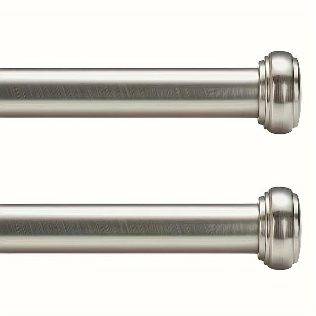 TEMU Klassischer verstellbarer Metallvorhangstangen-Set - Hochleistungs-Fenstervorhangstange mit dekorativen Endstücken - Geeignet für schwerere Stoffe - 48" bis 86" Länge