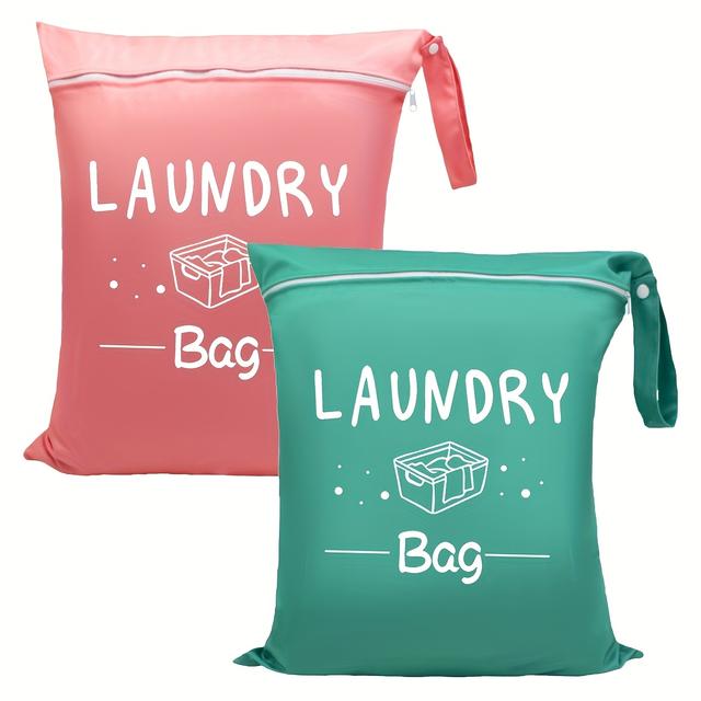 TEMU 2pcs Large Travel Laundry Bag Wet Dry Bag Washable Dirty Clothes Drawstring Bag Bathing Suit Workout Bag For Gym Clothes Laundry Wet Clothes Swimming Yoga, Laundry Bags