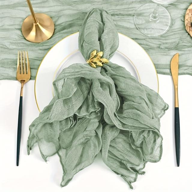 TEMU 6/12/24pcs Crinkle Fabric Napkins, Y Soft, Washable, Durable, , 50cm X 50cm. Suitable For Daily Dining Tables, Wedding Venues, Christmas And Other Holiday Gatherings, And Table Decoration