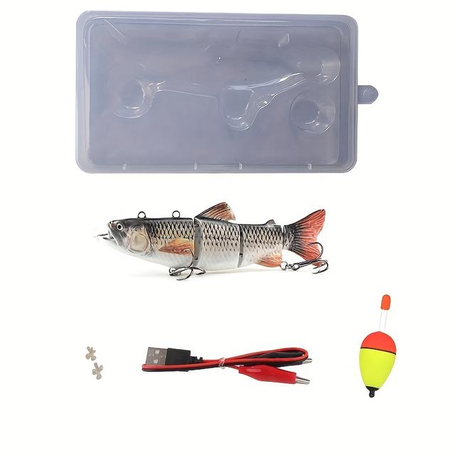 TEMU Robotic Fishing Sinking 130mm/35g Auto Swimbait Electric Bait Usb Rechargeable Lure For Pike