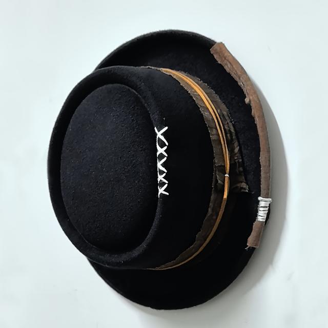 TEMU Moda Cappello Fedora Piatto Donna, Cappello Bowler Pork Pie Regolabile per Gentiluomini e Papà, Stile Jazz