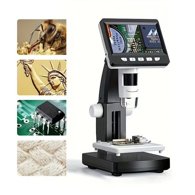 TEMU Inskam Digital Microscope With 4.3" Lcd Screen, High Magnification, , For Coin Examination, Educational Research, And Observation