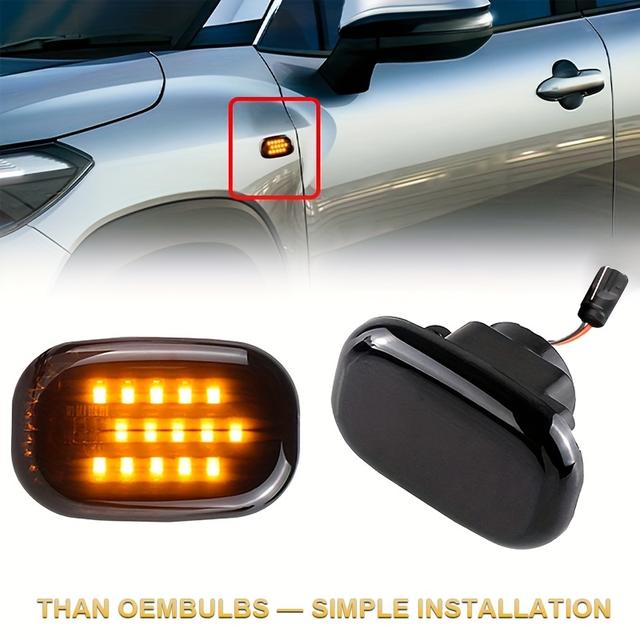 TEMU 2pcs Led Side Marker Light Turn Signal Lamp For Camry Hilux Corolla E10/e11/e12 Hilux Surf N21 Rx For