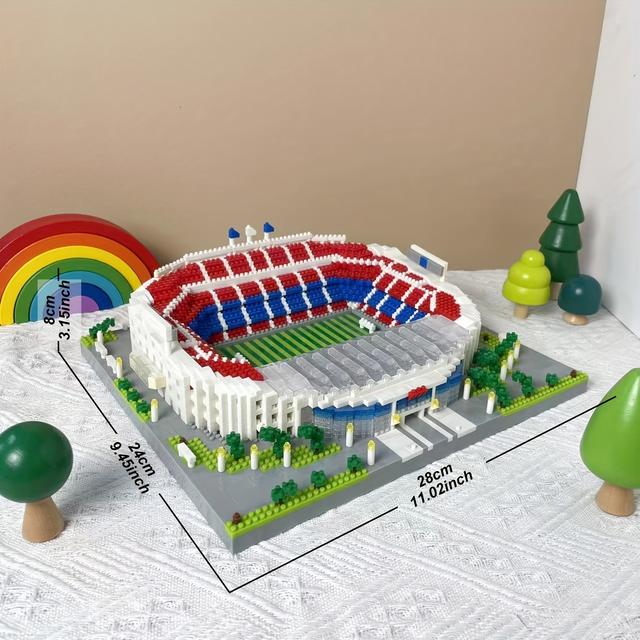 TEMU Modell von & Parc de Stadion , Kreatives Serie, 3823+ Teile DIY 3D Puzzle, Architektur-Thema, ABS Kunststoff, Mischfarbe, Sammelobjekt Display Geschenk