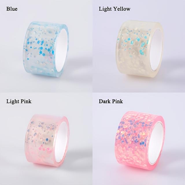 TEMU 4 Rolls Of -the-dark - Adhesive For , Nighttime Art, Strong , Long-lasting Decorative Stickers, Glowing Colors (blue, Light Pink, Dark Pink, Yellow)