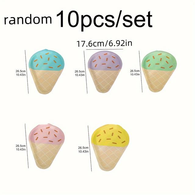 TEMU 10pcs Ice Cream Cone Disposable Paper Plates - Parties & Desserts