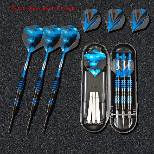 TEMU 3pcs/set 22g Professional Metal-tip Dart Set,universal Skill Levels,with Carrying Case, Extra Shafts,spring Rings,extra 3pcs Dart Flights Included