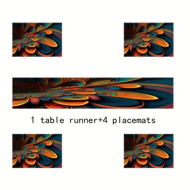 TEMU Juego de 5 Banderas para Mesa con Diseño Abstrado Geométrico y Colorido, Añade a Cualquier o Fiestas en Cocina o Restaurante