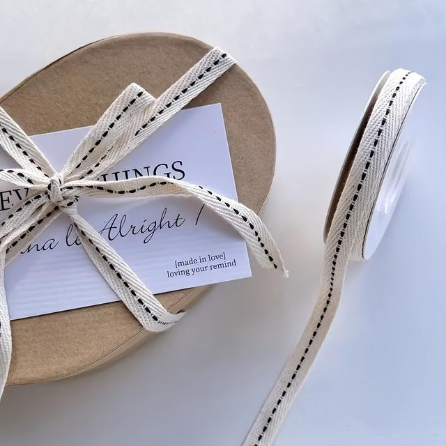 TEMU Eine 5-Meter-Rolle einzigartiges schwarzes Polka Dot-Band, geeignet für Kuchendekoration und Geschenkverpackung zu Feiertagen.