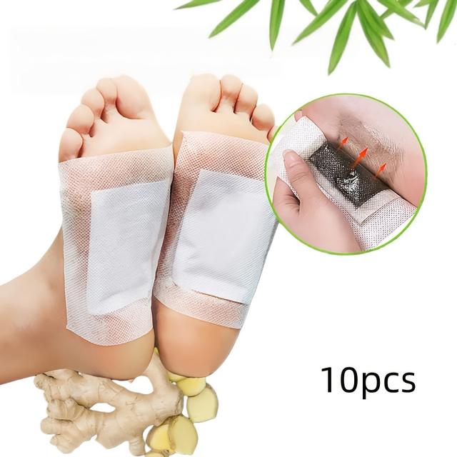 TEMU Sada 10 ks Zázvorových Bambusových Náplastí - Čistá Teplá Péče o Nohy, Dlouhotrvající Teplo a Pohodlný Design, Pohodlné na Nošení, Vhodné pro Zaneprázdněné Profesionály a Seniory