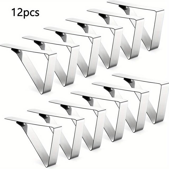 TEMU Verstelbare RVS Tafelkleedklemmen voor -Border 4.5Cm Picknick Antislip Tafelkleedklemmen.
