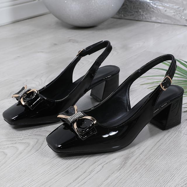 TEMU 2388-A2 صندل نسائي صيفي أنيق وفاخر للتسوق والحفلات والتنقل والمكتب، أحذية نسائية عالية الكعب بمقدمة مربعة عصرية