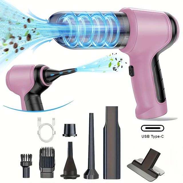 TEMU Powerful Cordless Handheld Vacuum Cleaner, Household Vacuum Cleaner, Blow And Vacuum , Usb Charging, Mini Lightweight For Cleaning Dust, Snack , Hair, Suitable For Sofa , Desktops, Stair , Pets