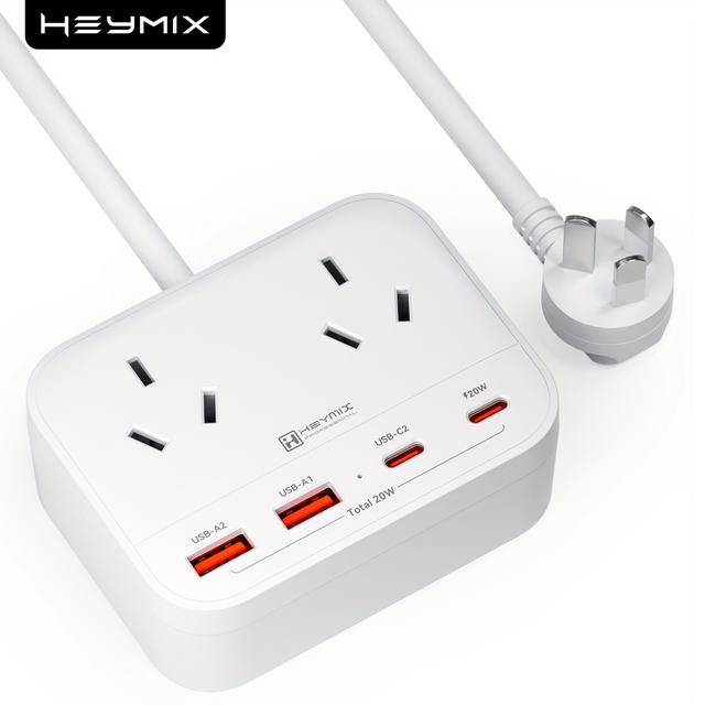 TEMU Power Board With Usb C, Power Strip With 2 Ac Outlets And 4 Usb (4.5a, 2 Usb C And 2 Usb A), No Protection Powerboard With 1.2m Cord For Travel Cruise Ship Home