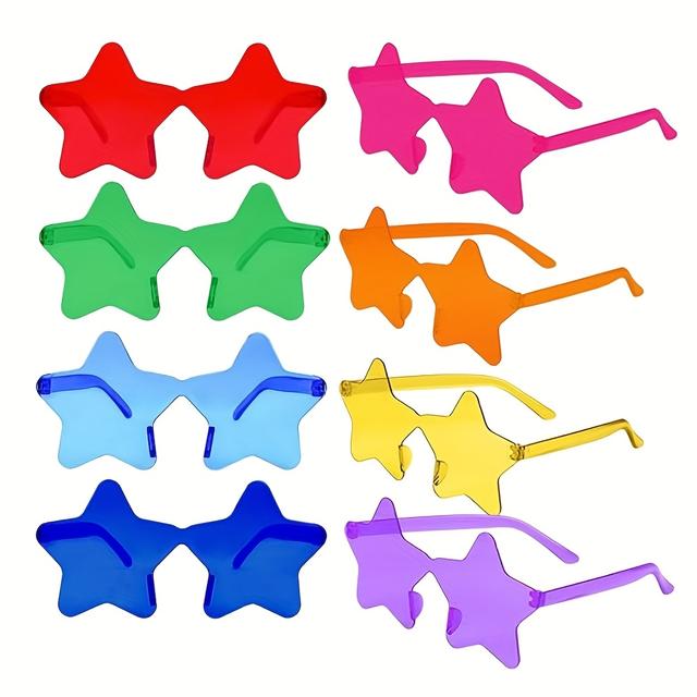 TEMU 8 Pairs Rimless Star Shape Glasses Transparent Glasses Bulk For Party Decor Favor