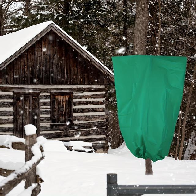 TEMU Winter Plant Frost Protection Covers, Pp Material, Reusable Zippered Frost Cloth Blanket With Drawstring For Outdoor Shrub And Tree Insulation