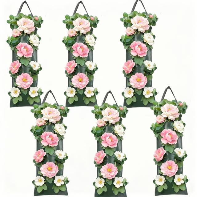TEMU 6pcs Strawberry , , Planting Bag, Handle , Perforated Hanging Strawberry , Strawberry , Strawberry Plant/vegetable Hanging Strawberry