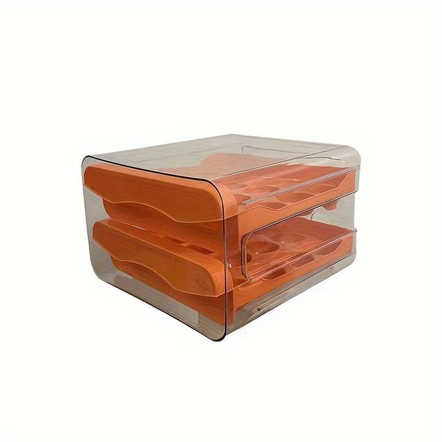 TEMU Große Kapazität 32-Fächer Eieraufbewahrungsbox - Transparent, Lebensmittelechter Kunststoff mit Schubladen-Organizer, Ideal für den Kühlschrankgebrauch, in Mehreren Farben Erhältlich