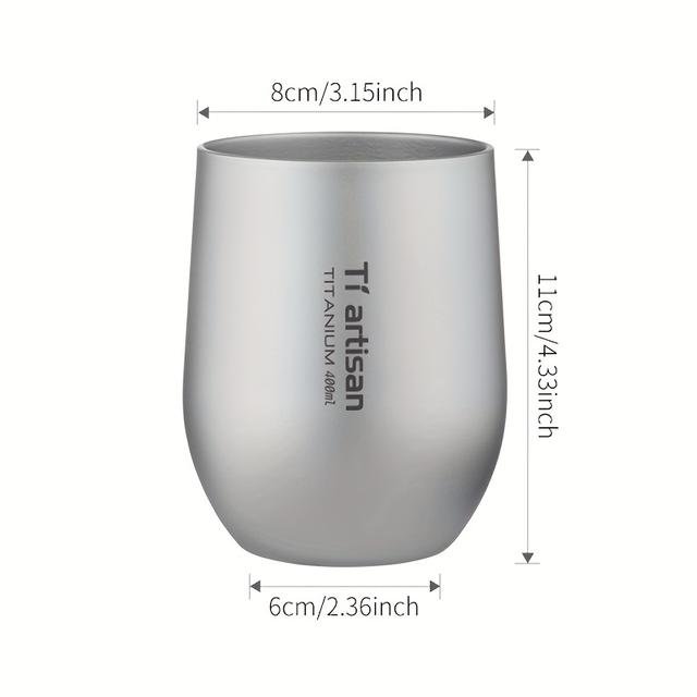 TEMU Tiartisan 1pc 255ml/400ml Outdoor Titanium Water Mug, Double Walled Tea Cup Coffee Mug, Camping Picnic Lightweight Portable Drinkware