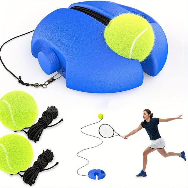 TEMU 1 Set Of Tennis Trainers. 2 Tennis Bounce Balls And Practice Rope - Suitable For Beginner Sports - Improve Your Tennis , Anywhere