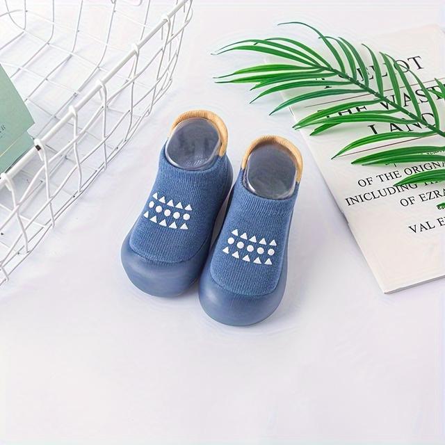 TEMU 1 Pair Of Rhombus Dot-glue Children's Toddler Socks Shoes, Soft And Comfortable, Breathable, Non-pilling And , With Absorption, Anti-slip Design, And Appropriate Elasticity In The Sock Body