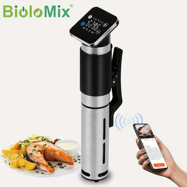 TEMU Biolomix 5th Generation Wifi Sous Vide Cooker | Precision Thermal Circulator With Smart App Control, Stainless Steel, Eu Plug, 220v-240v