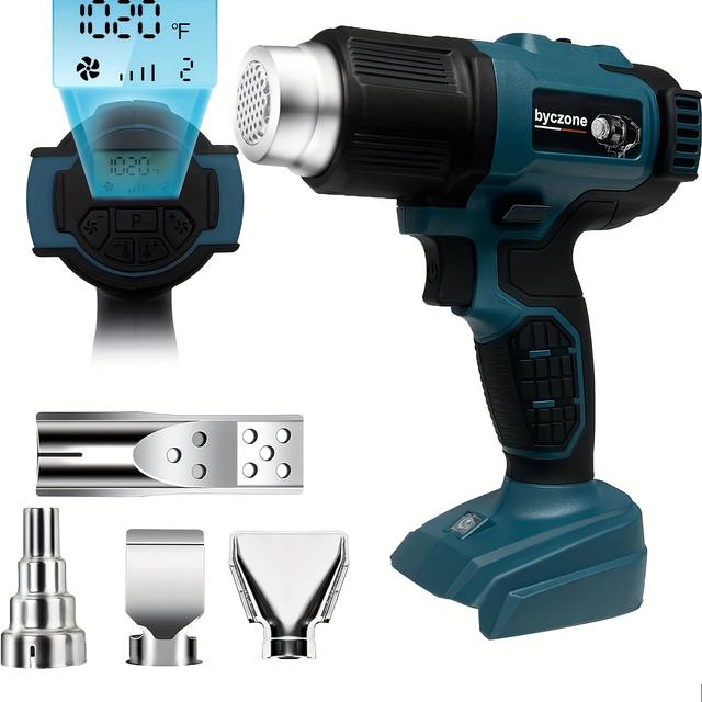 TEMU Heißluftpistole für 18V Akku, 1022 °F Schnellaufheizung für Löten, Schrumpfschläuche - für Basteln, Schrumpffolie, Elektronik, Harz, Kabelverbinder (ohne Akkus)