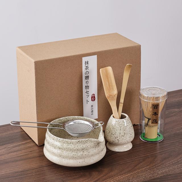 TEMU Matcha Collection - 6-item Kit - Bamboo Whisk & Stainless Steel Strainer. Tea Set For Ceremonial Use. Convenient Storage. (gift For Home)