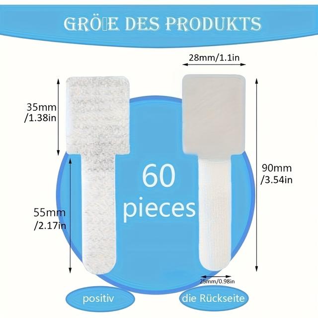 TEMU 60 ks venkovních lepicích háčků, určených pro kočičí sítě, vhodné pro balkóny, pro zajištění kočičích sítí na balkonech, není nutné vrtání, model , kočičí síť (kočičí síť není součástí balení)