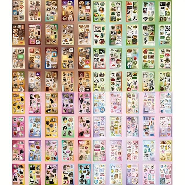 TEMU 80장/4권 재미있는 다이어리 미국 컷 필름 스티커북 DIY 스크랩북 액세서리, 스크랩북에 붙일 수 있음, 쓰레기 다이어리 장식, 휴대폰 케이스, 물병, 차량 컵, 컴퓨터, 기타, 자전거, 스케이트보드, 수하물 다이어리