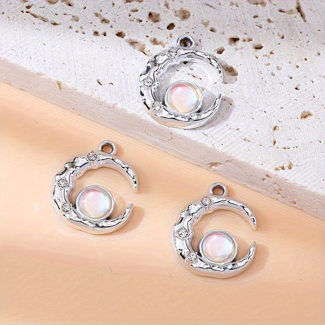 TEMU 6개 골드/실버 문 참 귀걸이 액세서리, 목걸이 DIY 소품, 라마단 선물용